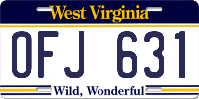 WV license plate OFJ631