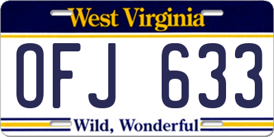 WV license plate OFJ633