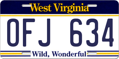 WV license plate OFJ634