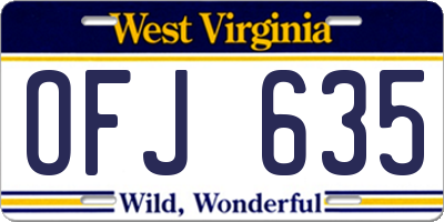 WV license plate OFJ635