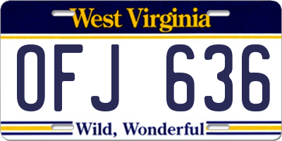WV license plate OFJ636