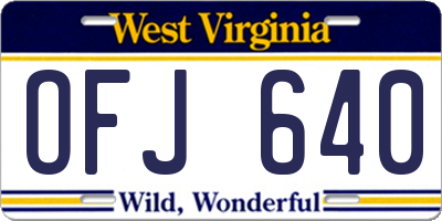 WV license plate OFJ640