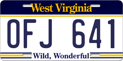 WV license plate OFJ641