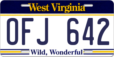 WV license plate OFJ642