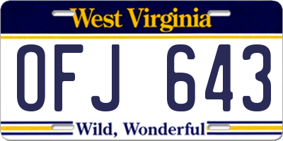 WV license plate OFJ643