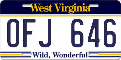 WV license plate OFJ646