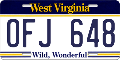 WV license plate OFJ648