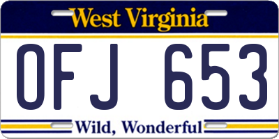 WV license plate OFJ653