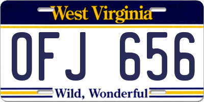 WV license plate OFJ656
