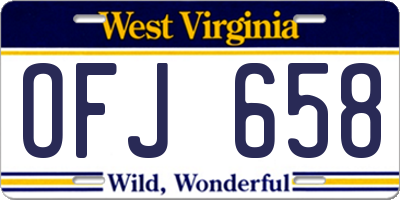 WV license plate OFJ658