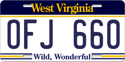 WV license plate OFJ660