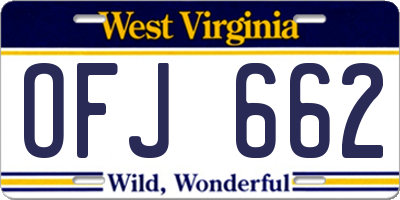 WV license plate OFJ662
