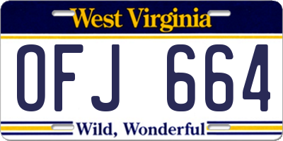WV license plate OFJ664
