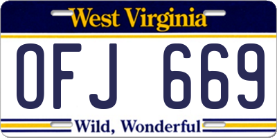 WV license plate OFJ669