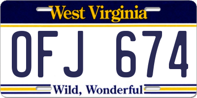WV license plate OFJ674