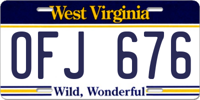 WV license plate OFJ676
