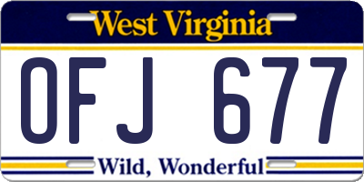 WV license plate OFJ677