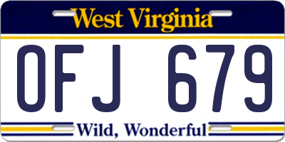 WV license plate OFJ679