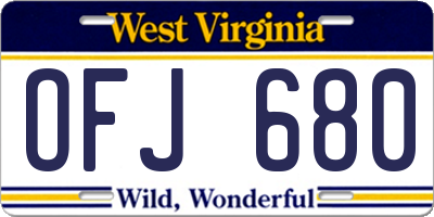 WV license plate OFJ680