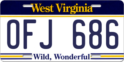 WV license plate OFJ686