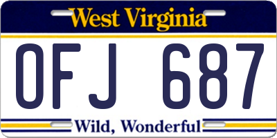 WV license plate OFJ687
