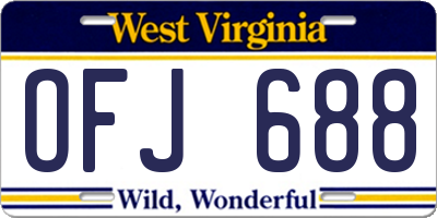 WV license plate OFJ688