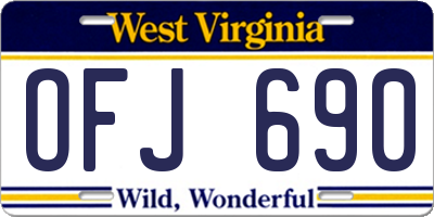 WV license plate OFJ690