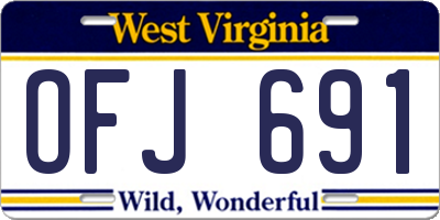 WV license plate OFJ691