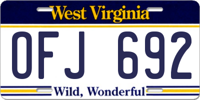 WV license plate OFJ692