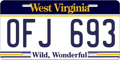 WV license plate OFJ693