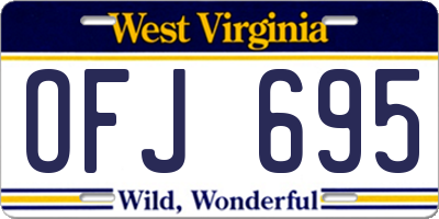 WV license plate OFJ695