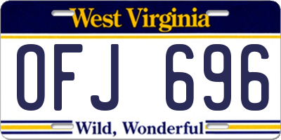 WV license plate OFJ696