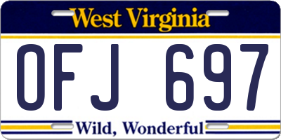 WV license plate OFJ697
