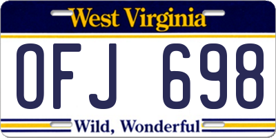 WV license plate OFJ698