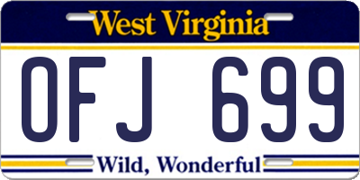 WV license plate OFJ699