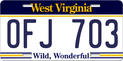 WV license plate OFJ703