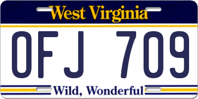 WV license plate OFJ709