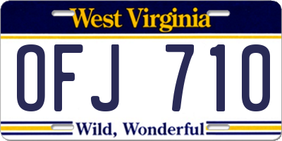 WV license plate OFJ710