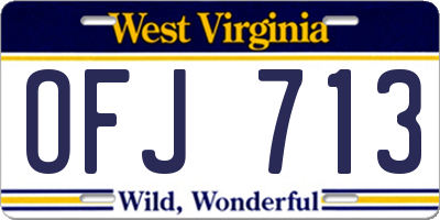 WV license plate OFJ713