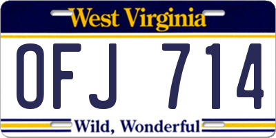 WV license plate OFJ714