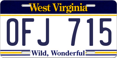 WV license plate OFJ715