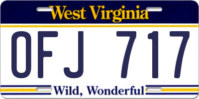 WV license plate OFJ717