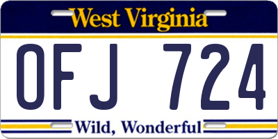 WV license plate OFJ724