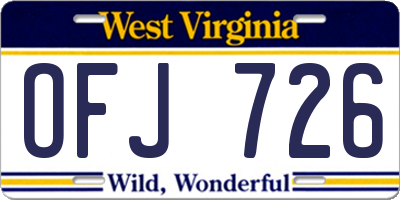 WV license plate OFJ726
