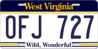 WV license plate OFJ727