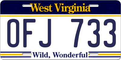 WV license plate OFJ733