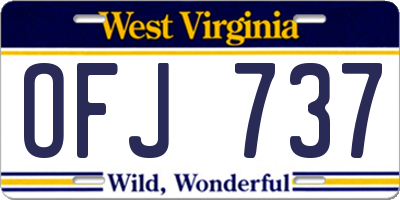 WV license plate OFJ737