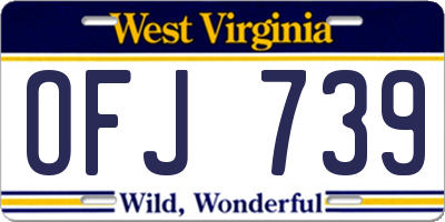 WV license plate OFJ739