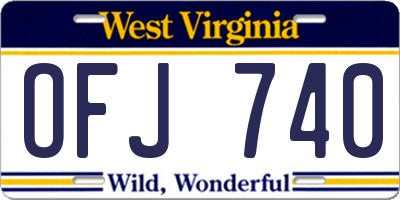 WV license plate OFJ740