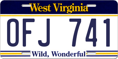 WV license plate OFJ741